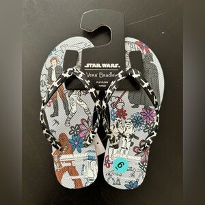 Vera Bradley Star Wars Flip Flops - Black and Gray - Women’s 5.5/6